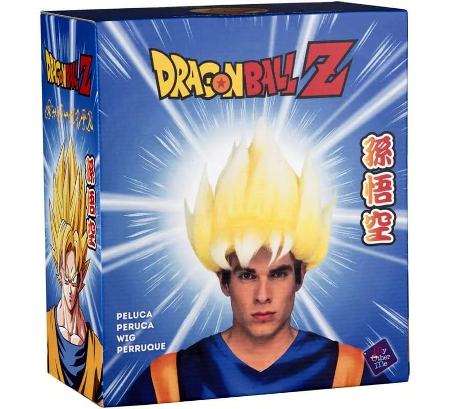 Peluca de Saiyan Son Goku de Dragón Ball en caja para hombre