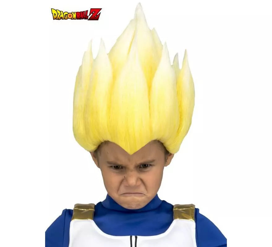 Peluca de Saiyan Vegeta de Dragón Ball en caja para niño