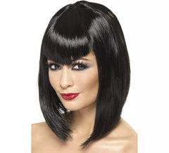 Short Black Vampire Wig with Bangs