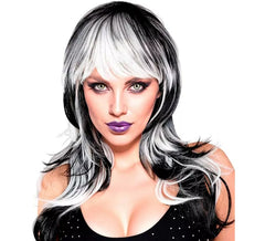 Black and white vampire wig