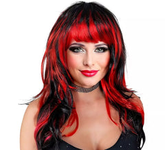 Black and red vampire wig