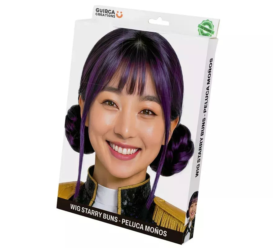 Peluca con moños de Cantante K-Pop