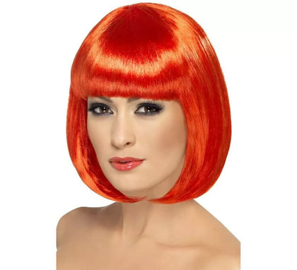Peluca estilo bob en varios colores con flequillo