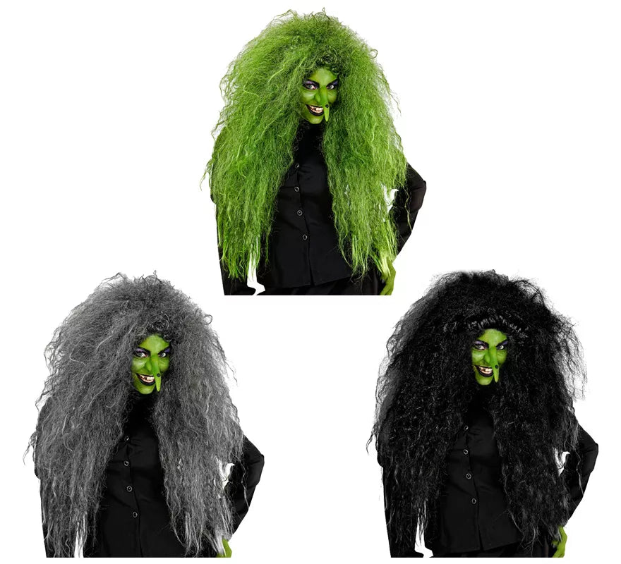 Peluca Grande de Bruja en varios colores