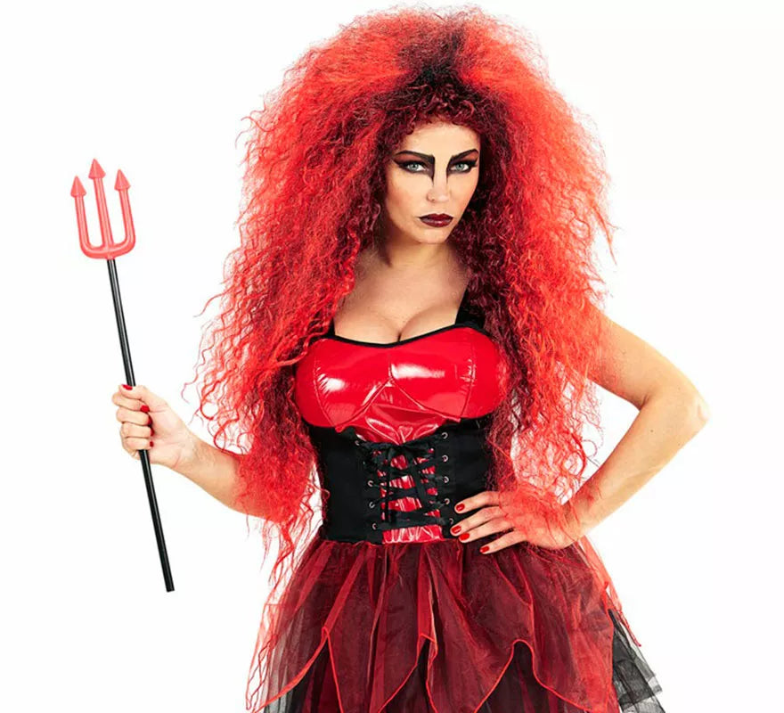 Peluca Grande roja Rizada