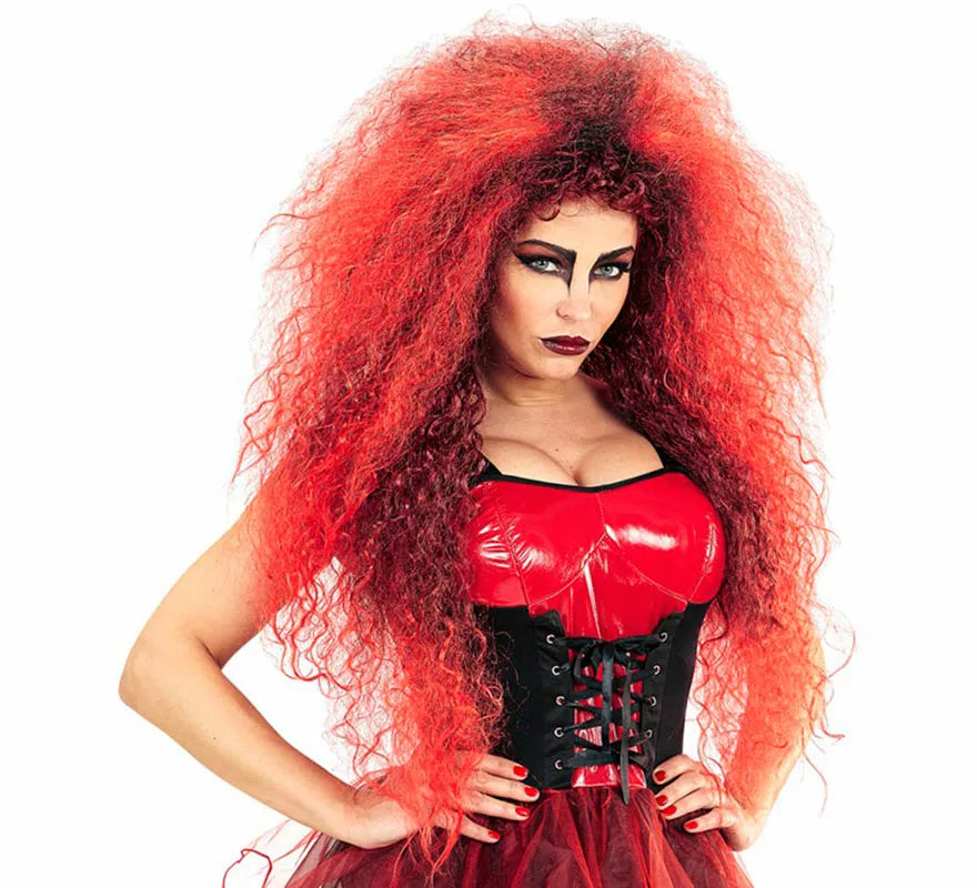 Peluca Grande roja Rizada
