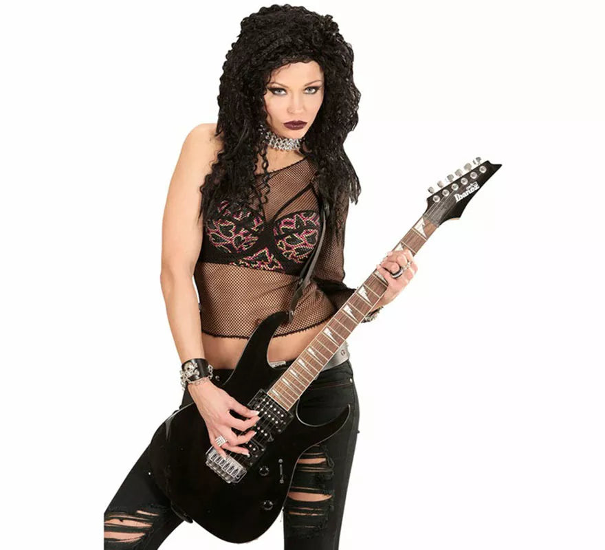 Peluca Hard Rock negra
