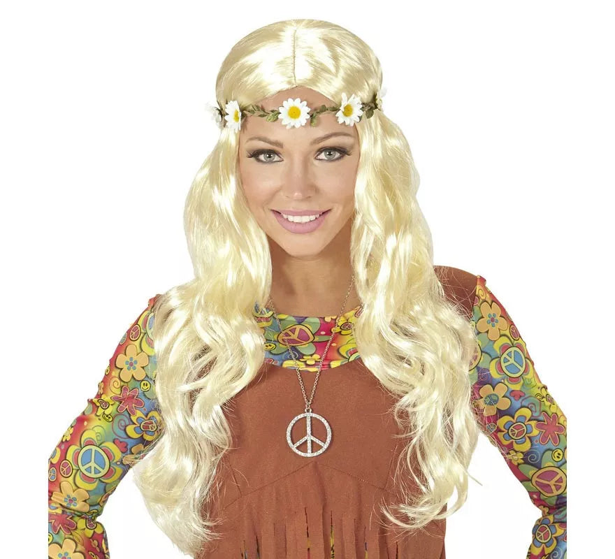 Translation missing: en.Peluca Hippie o Medieval con cinta en varios colores adulto