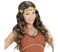 Peluca Hippie o Medieval con cinta en varios colores adulto