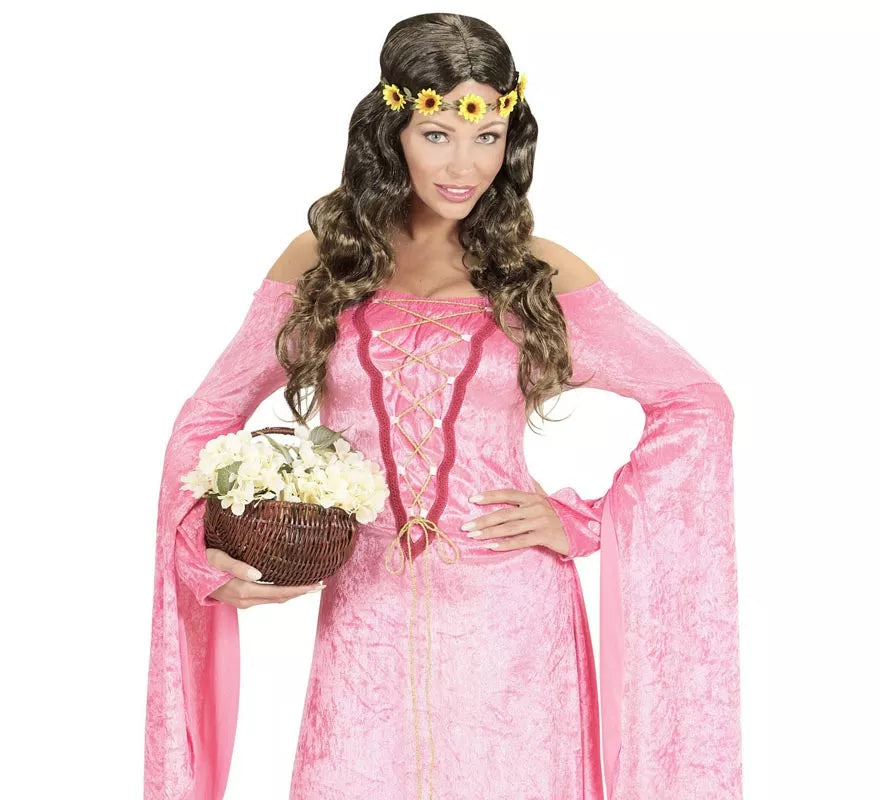 Translation missing: en.Peluca Hippie o Medieval con cinta en varios colores adulto