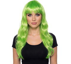 Long fluorescent wig in various colors