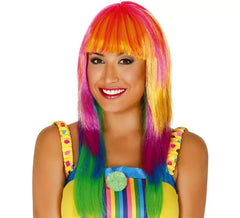 Long straight multicolor wig
