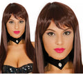 Peluca lisa castaña