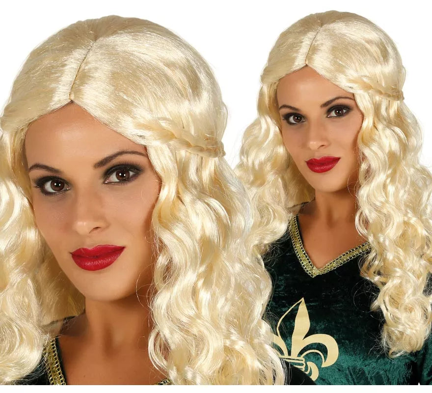 Peluca Medieval Rubia con Trenzas