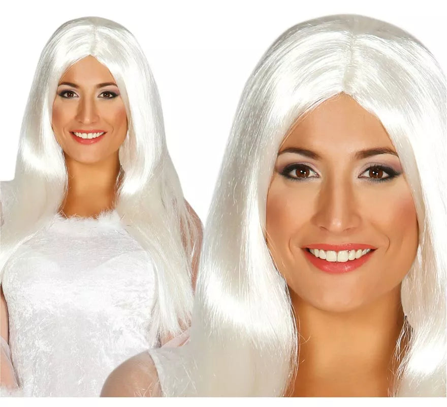Translation missing: en.Peluca melena blanca larga para Halloween
