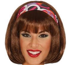 Peruca de cabelo castanho