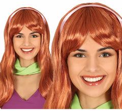 Brown Hair Wig with Ribbon