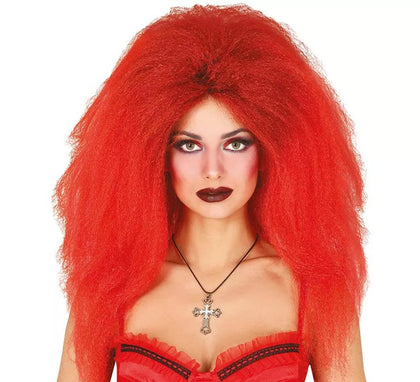 Peluca Melena Diablesa roja para mujer