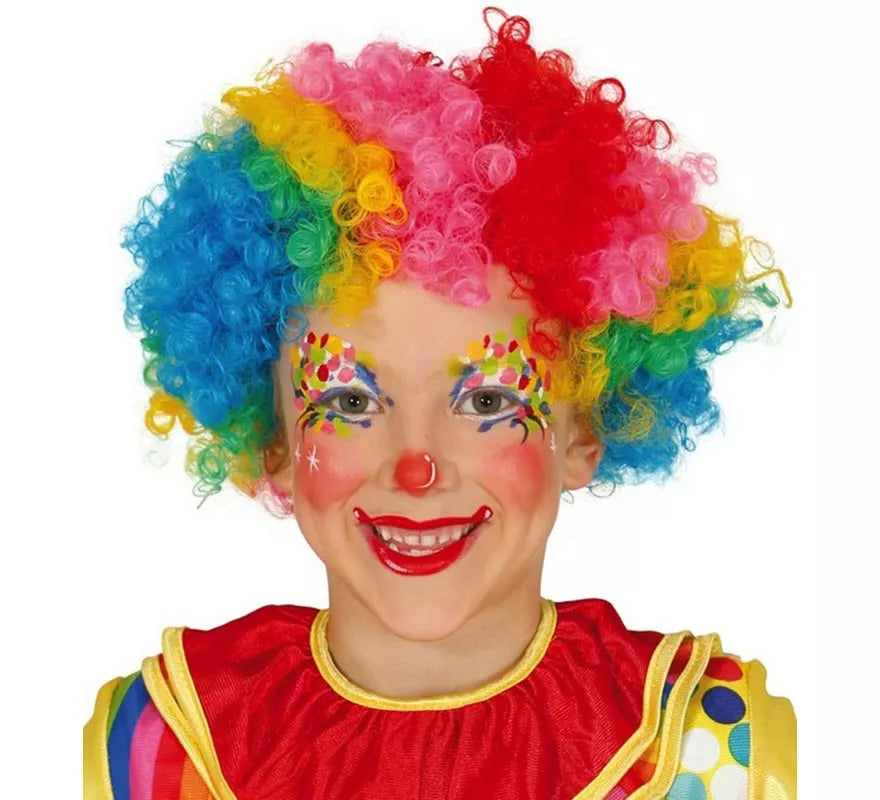 Translation missing: en.Peluca multicolor de Payaso infantil