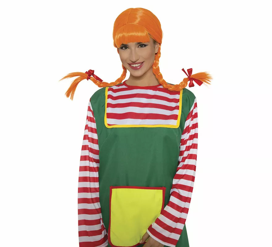 Peluca Naranja con Trenzas