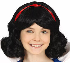 Black Wig with Red Ribbon for Children