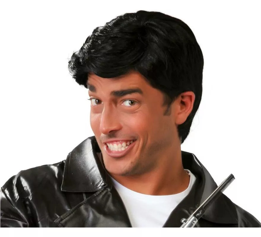 Peluca negra Danny de hombre