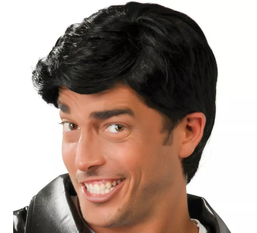 Peluca negra Danny de hombre