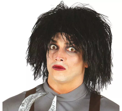 Peluca Negra de Eduardo Manostijeras para Halloween