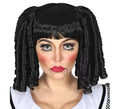 Peluca Negra de Muñeca con Tirabuzones