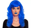 Peluca Ondas azul oscuro con fleco
