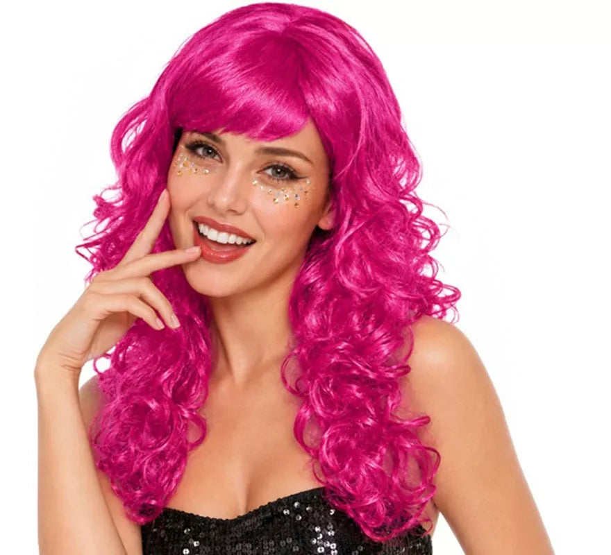 Translation missing: en.Peluca Ondas fucsia con fleco