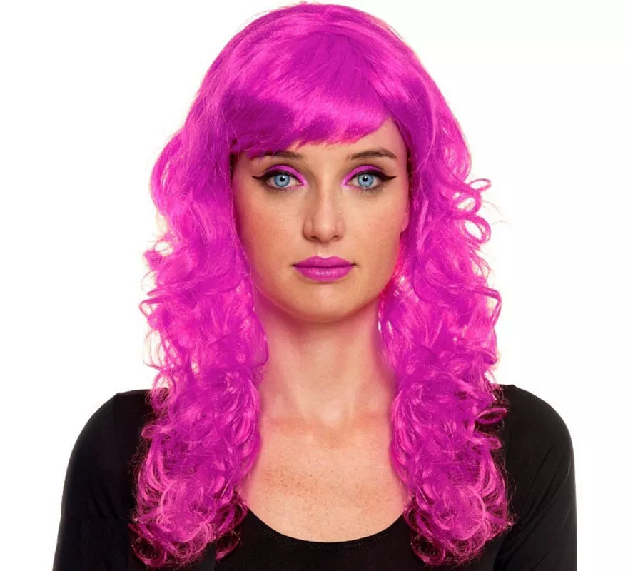 Translation missing: en.Peluca Ondas fucsia con fleco