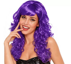 Dark purple Ondas wig with fringe