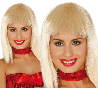 Peluca Rafaella o Cleopatra rubia. Peluca rubia con flequillo