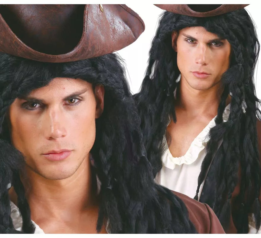 Translation missing: en.Peluca Rastas largas negra de Pirata