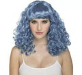 Peluca Rizada Azul con Flequillo