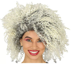 Curly Wig with Blonde Highlights
