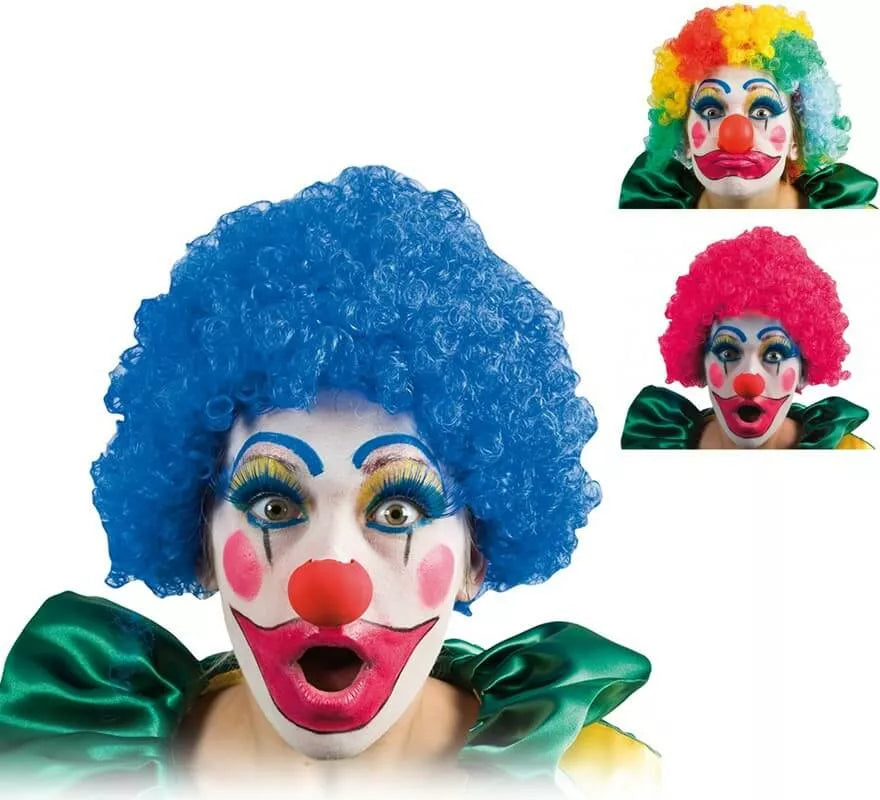Peluca Rizada de Payaso en varios colores