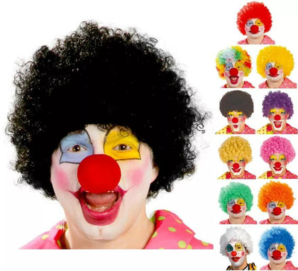 Peluca rizada de Payaso en varios colores