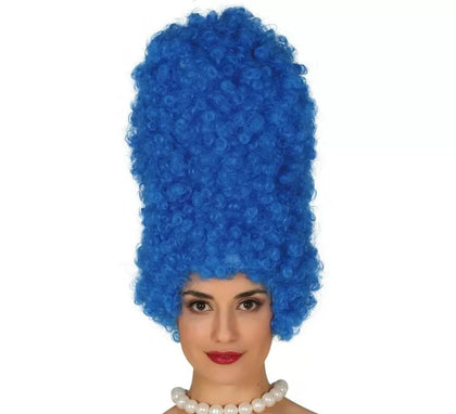 Peluca Rizada Larga Azul 40 cm