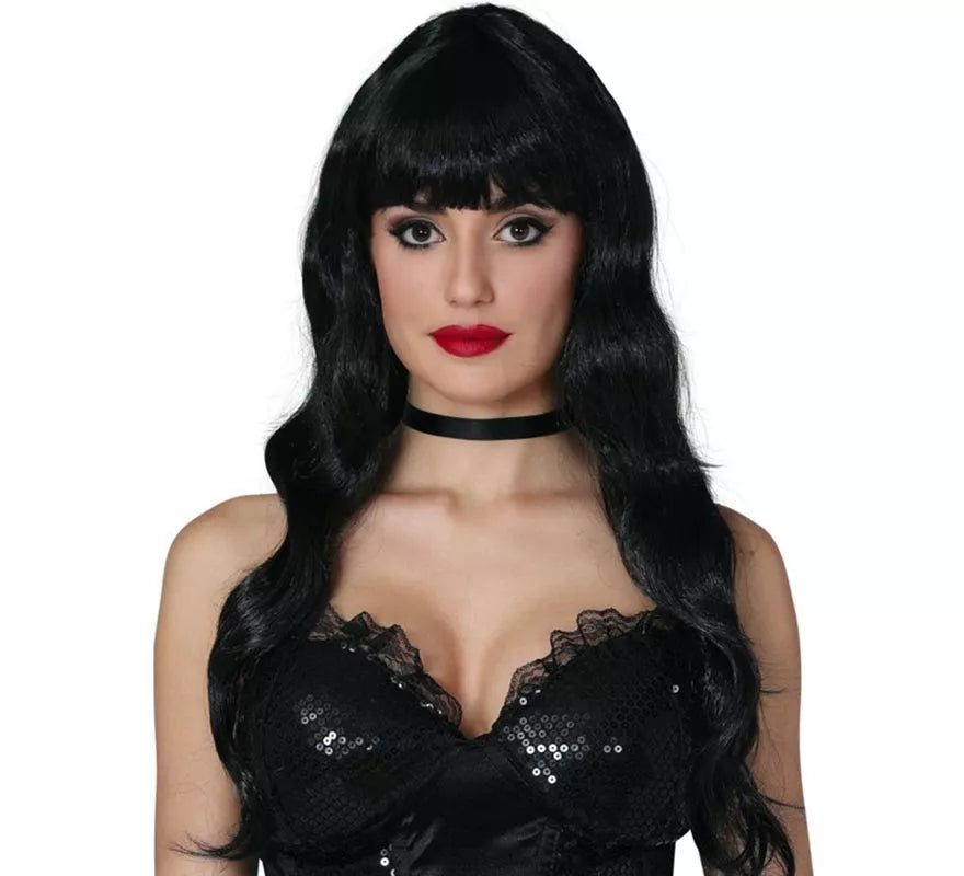 Peluca rizos negra para mujer