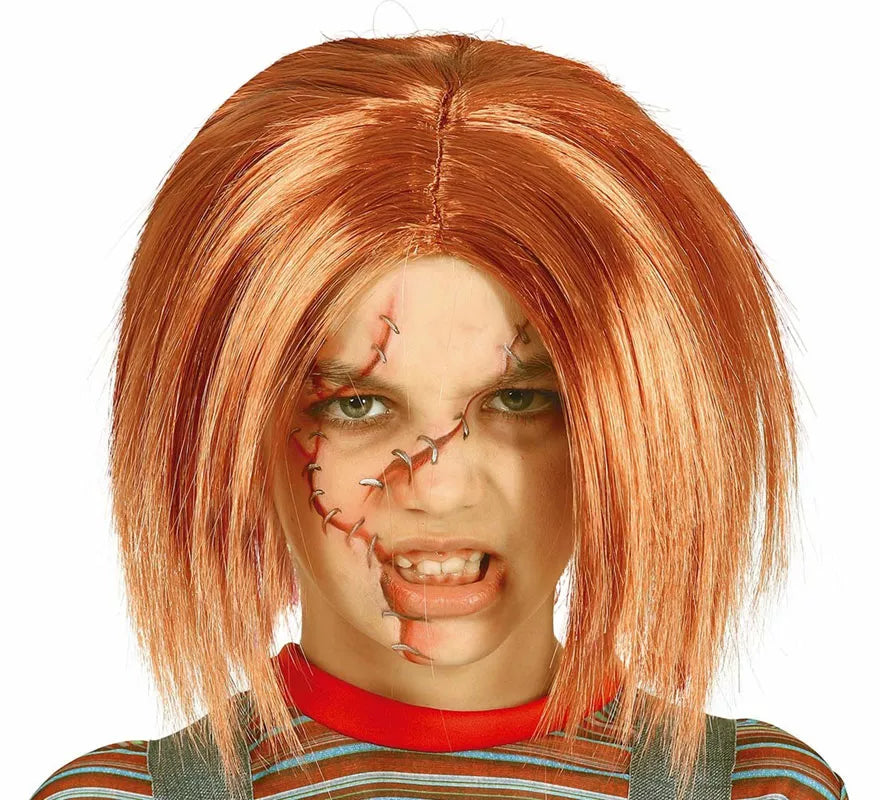 Peluca Roja de Muñeco Asesino Infantil