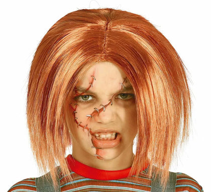 Peluca Roja de Muñeco Asesino Infantil