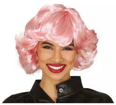 Short Pink Wig with Bangs