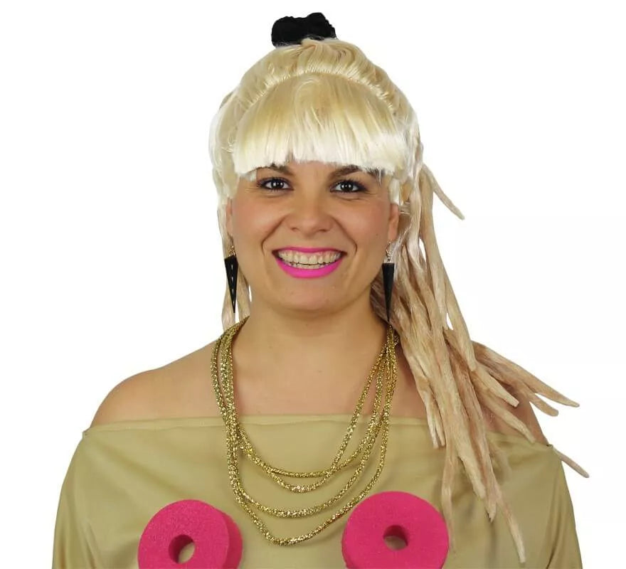 Peluca Rubia con Rastas y Flequillo de La Pili