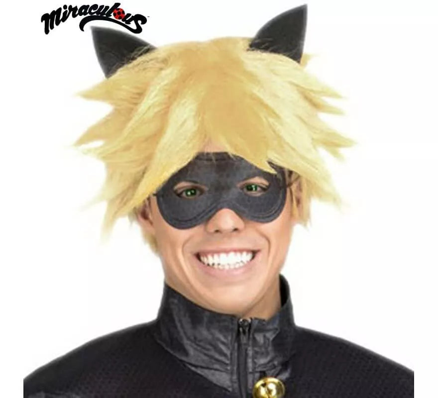 Translation missing: en.Peluca y Antifaz de Cat Noir en caja para hombre