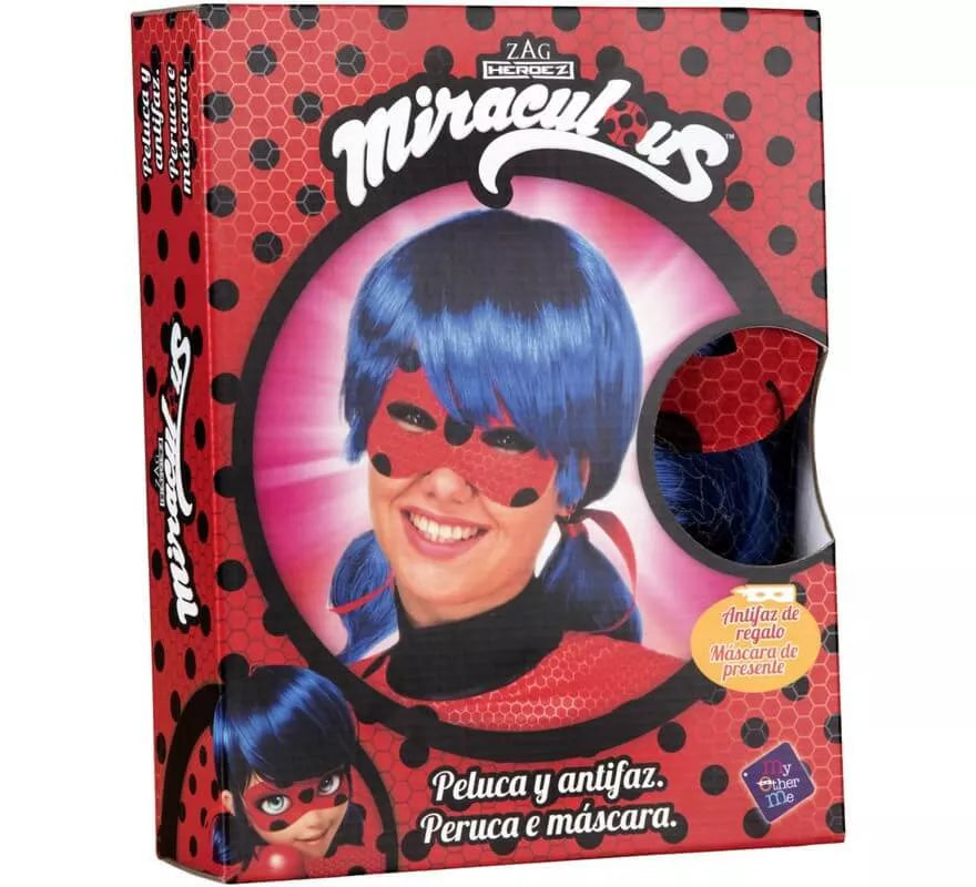 Peluca y Antifaz de Ladybug en caja para mujer
