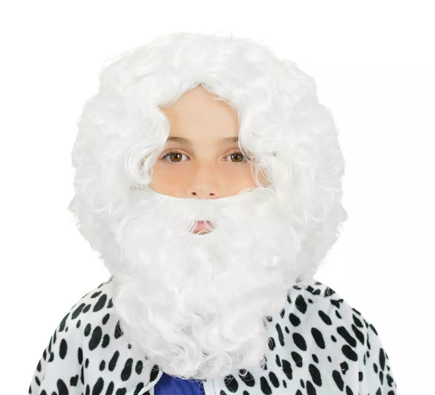Translation missing: en.Peluca y barba blanca Infantil Deluxe de Rey Mago Melchor