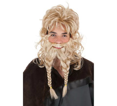 Wig and beard with Viking braids