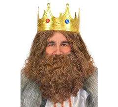 Brown Wizard King Gaspar Wig and Beard Deluxe
